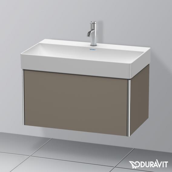 Duravit XSquare 梳妝台，搭配 1 個拉出式隔間 絲綢霧面法蘭絨灰色