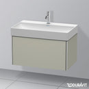 Duravit XSquare vanity unit with 1 pull-out compartment silk matt taupe