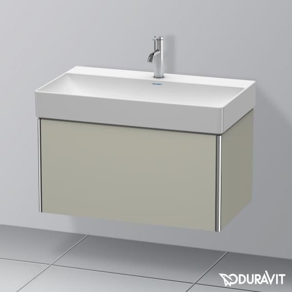 Duravit XSquare 梳妝台，搭配 1 個拉出式隔層 絲質霧面灰褐色