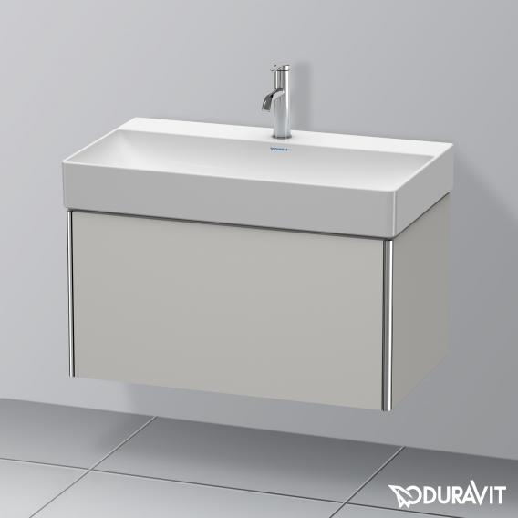 Duravit XSquare 梳妝台，搭配 1 個拉出式隔間 霧面混凝土灰色