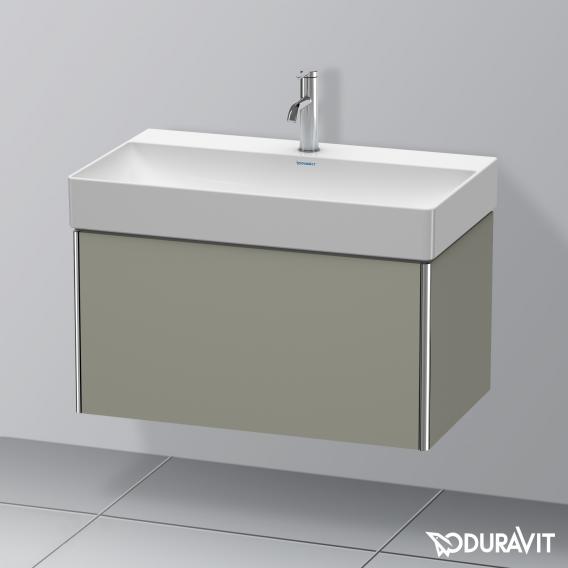 Duravit XSquare vanity unit with 1 pull-out compartment silk matt stone grey