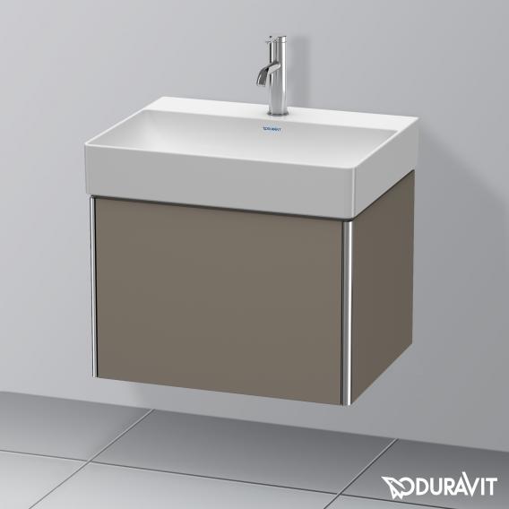 Duravit XSquare 梳妝台，搭配 1 個拉出式隔間 絲綢霧面法蘭絨灰色