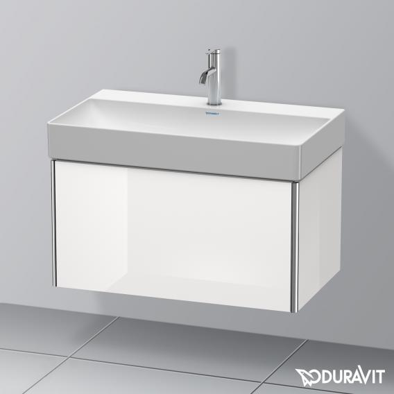 Duravit XSquare 梳妝台，附 1 個拉出式隔層，白色高光