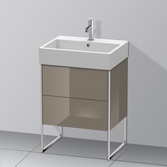 Duravit XSquare vanity unit with 2 pull-out compartments flannel grey high gloss