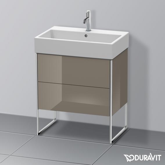 Duravit XSquare vanity unit with 2 pull-out compartments flannel grey high gloss