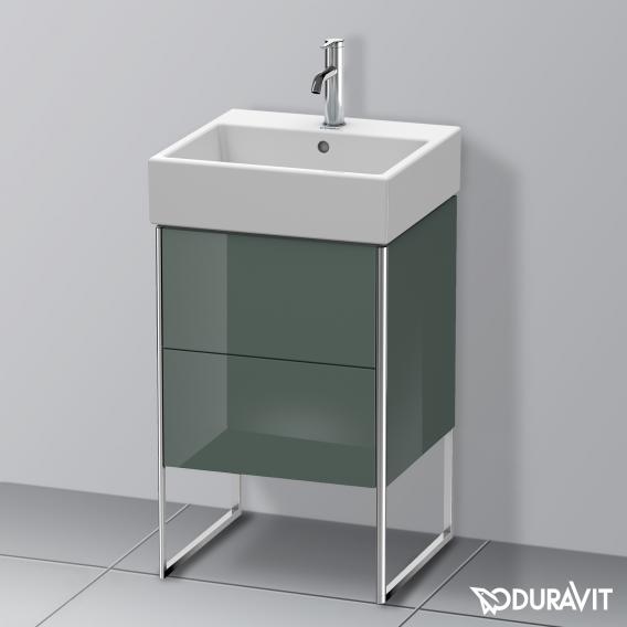 Duravit XSquare 梳妝台搭配 2 個拉出式隔間 多洛米蒂灰色高光