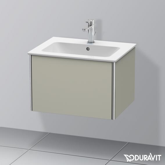 Duravit XSquare 梳妝台，搭配 1 個拉出式隔層 絲質霧面灰褐色