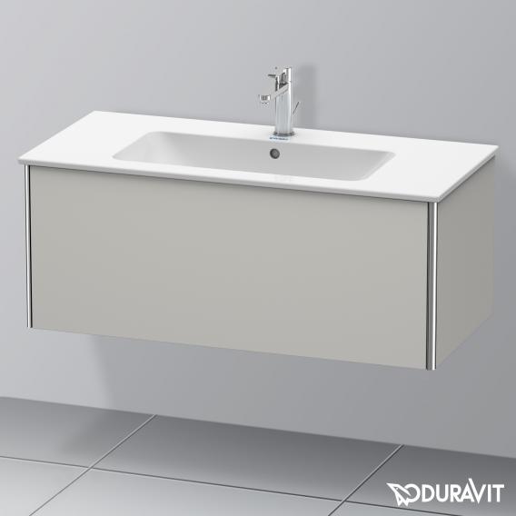 Duravit XSquare 梳妝台，搭配 1 個拉出式隔間 霧面混凝土灰色