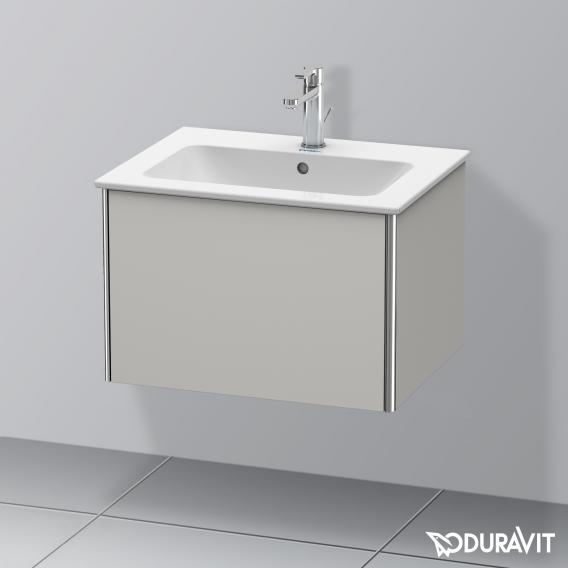 Duravit XSquare 梳妝台，搭配 1 個拉出式隔間 霧面混凝土灰色