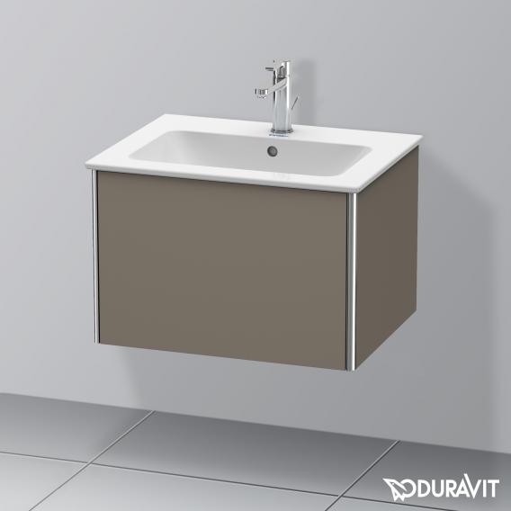 Duravit XSquare 梳妝台，搭配 1 個拉出式隔間 絲綢霧面法蘭絨灰色