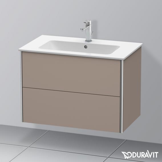 Duravit XSquare 梳妝台搭配 2 個拉出式隔層 霧面玄武岩