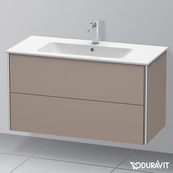 Duravit XSquare 梳妝台搭配 2 個拉出式隔層 霧面玄武岩