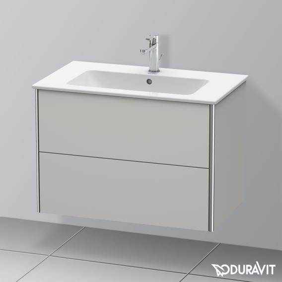 Duravit XSquare vanity unit with 2 pull-out compartments matt concrete grey