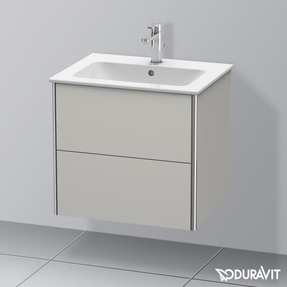 Duravit XSquare vanity unit with 2 pull-out compartments matt concrete grey