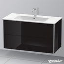 Duravit XSquare vanity unit with 2 pull-out compartments black high gloss