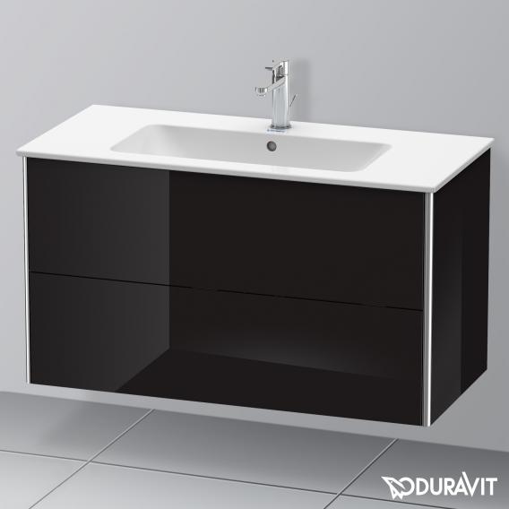 Duravit XSquare 梳妝台搭配 2 個拉出式隔層黑色高光