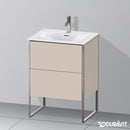 Duravit XSquare vanity unit with 2 pull-out compartments matt taupe