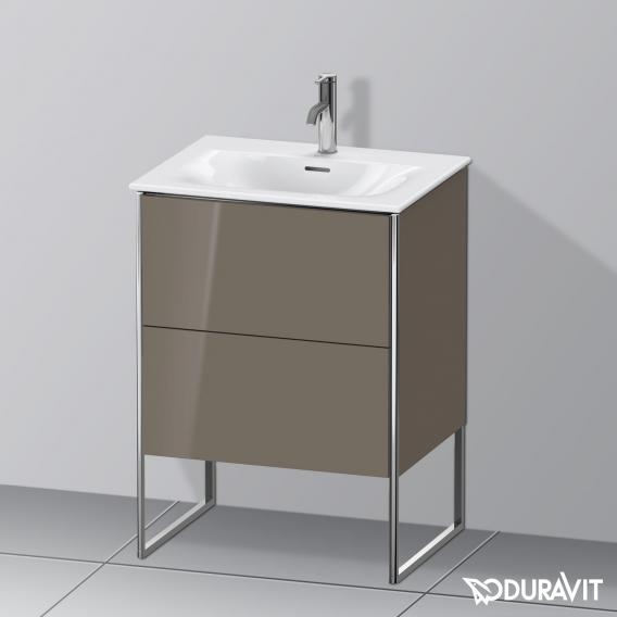 Duravit XSquare vanity unit with 2 pull-out compartments flannel grey high gloss