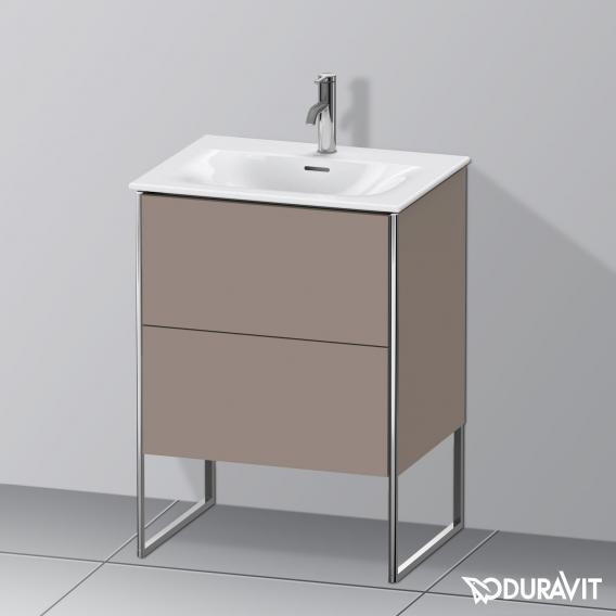 Duravit XSquare 梳妝台搭配 2 個拉出式隔層 霧面玄武岩