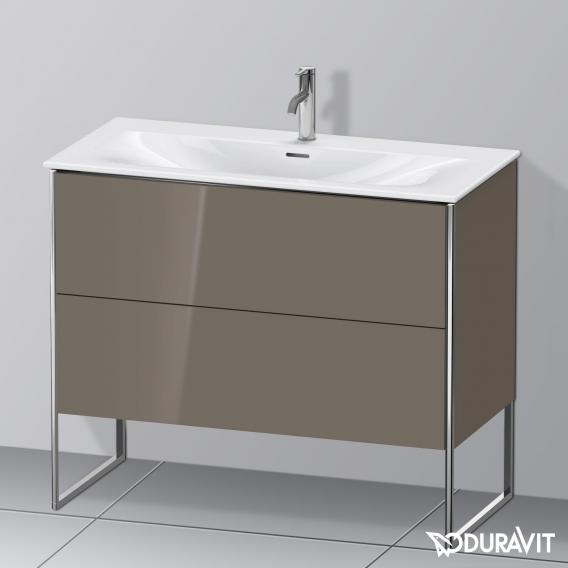 Duravit XSquare vanity unit with 2 pull-out compartments flannel grey high gloss