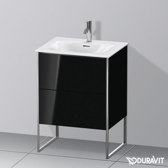 Duravit XSquare 梳妝台搭配 2 個拉出式隔層黑色高光