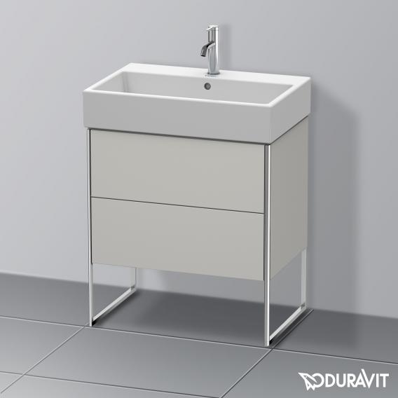 Duravit XSquare vanity unit with 2 pull-out compartments matt concrete grey