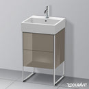 Duravit XSquare vanity unit with 2 pull-out compartments flannel grey high gloss