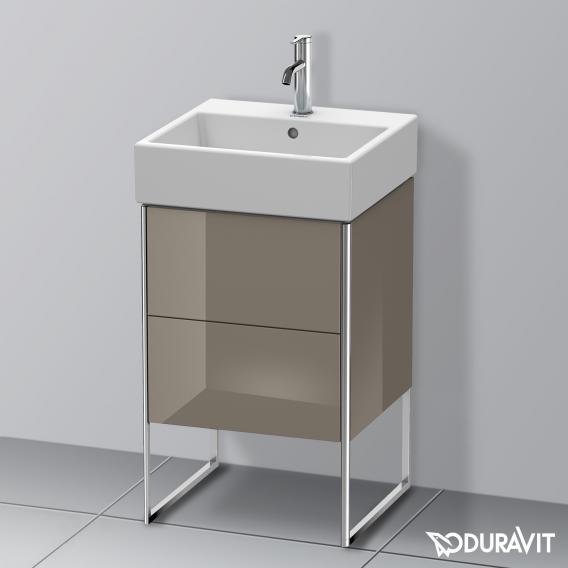 Duravit XSquare vanity unit with 2 pull-out compartments flannel grey high gloss