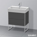 Duravit XSquare 梳妝台配有 2 個拉出式隔層，霧面石墨