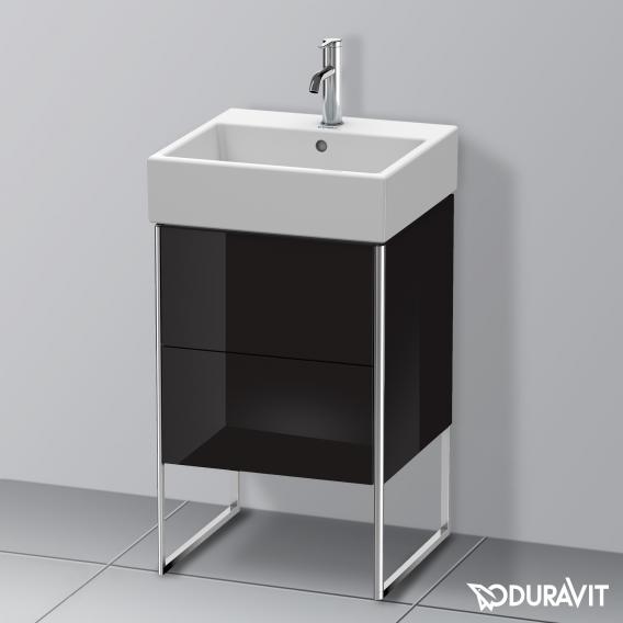 Duravit XSquare 梳妝台搭配 2 個拉出式隔層黑色高光