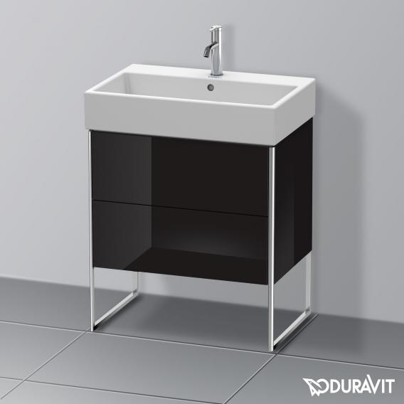 Duravit XSquare 梳妝台搭配 2 個拉出式隔層黑色高光