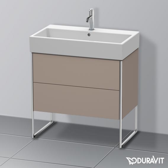 Duravit XSquare 梳妝台搭配 2 個拉出式隔層 霧面玄武岩