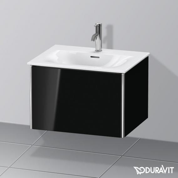 Duravit XSquare 梳妝台，附 1 個拉出式隔層，黑色高光