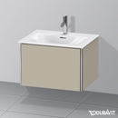 Duravit XSquare vanity unit with 1 pull-out compartment silk matt taupe
