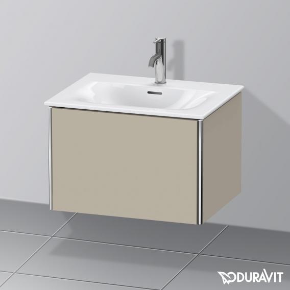 Duravit XSquare 梳妝台，搭配 1 個拉出式隔層 絲質霧面灰褐色