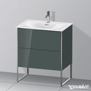 Duravit XSquare vanity unit with 2 pull-out compartments dolomiti grey high gloss