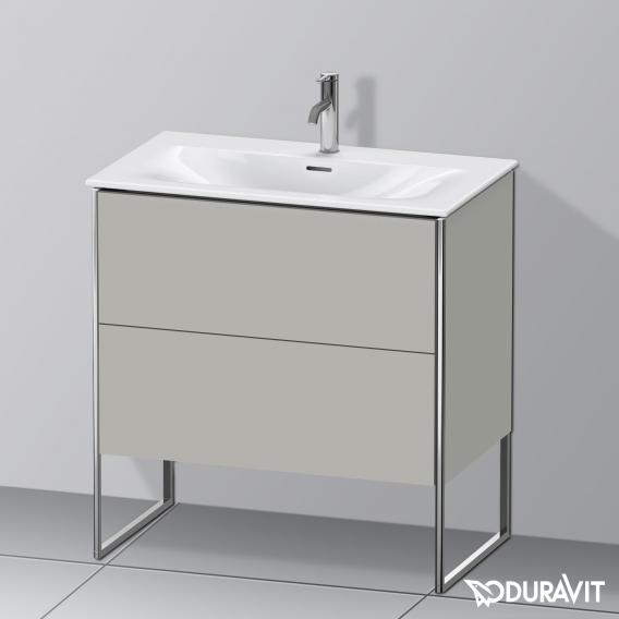 Duravit XSquare vanity unit with 2 pull-out compartments matt concrete grey