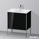 Duravit XSquare vanity unit with 2 pull-out compartments black high gloss