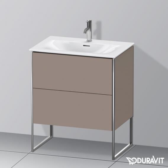 Duravit XSquare 梳妝台搭配 2 個拉出式隔層 霧面玄武岩