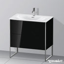 Duravit XSquare vanity unit with 2 pull-out compartments black high gloss