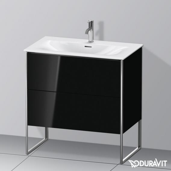 Duravit XSquare 梳妝台搭配 2 個拉出式隔層黑色高光