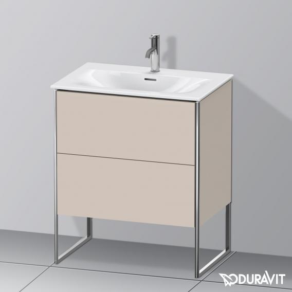 Duravit XSquare vanity unit with 2 pull-out compartments matt taupe