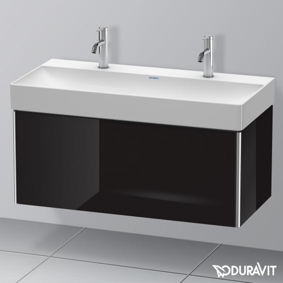 Duravit XSquare 梳妝台，附 1 個拉出式隔層，黑色高光