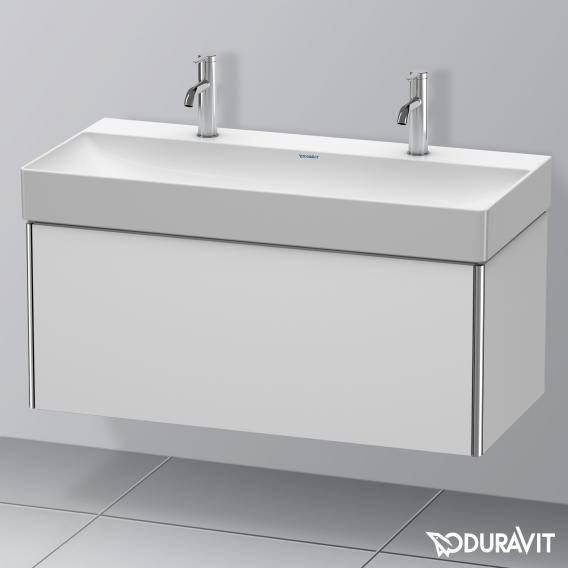 Duravit XSquare 梳妝台搭配 1 個拉出式隔間絲綢霧面白色