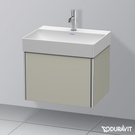 Duravit XSquare 梳妝台，搭配 1 個拉出式隔層 絲質霧面灰褐色