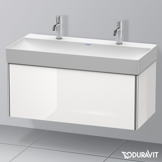 Duravit XSquare 梳妝台，附 1 個拉出式隔層，白色高光