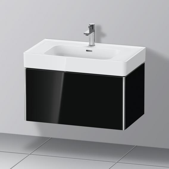 Duravit XSquare 梳妝台，附 1 個拉出式隔層，黑色高光