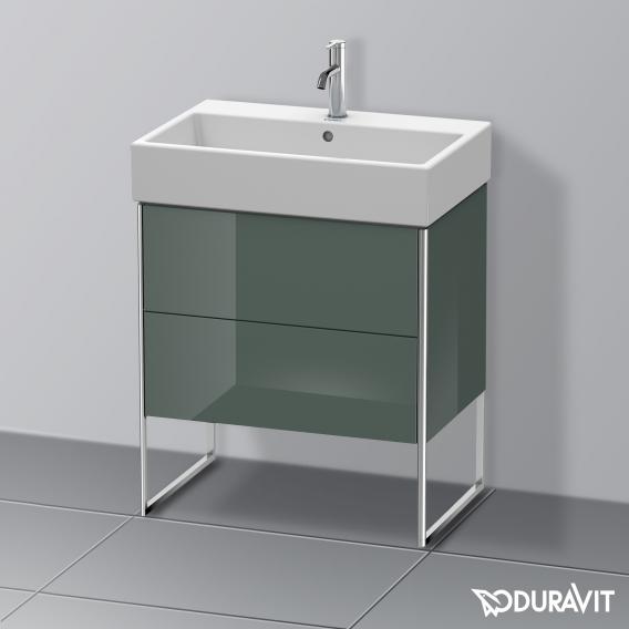 Duravit XSquare 梳妝台搭配 2 個拉出式隔間 多洛米蒂灰色高光