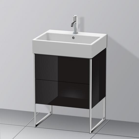 Duravit XSquare 梳妝台搭配 2 個拉出式隔層黑色高光