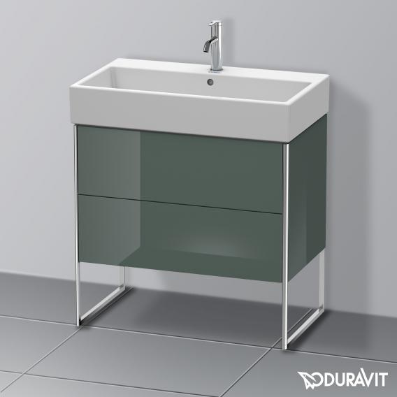 Duravit XSquare 梳妝台搭配 2 個拉出式隔間 多洛米蒂灰色高光